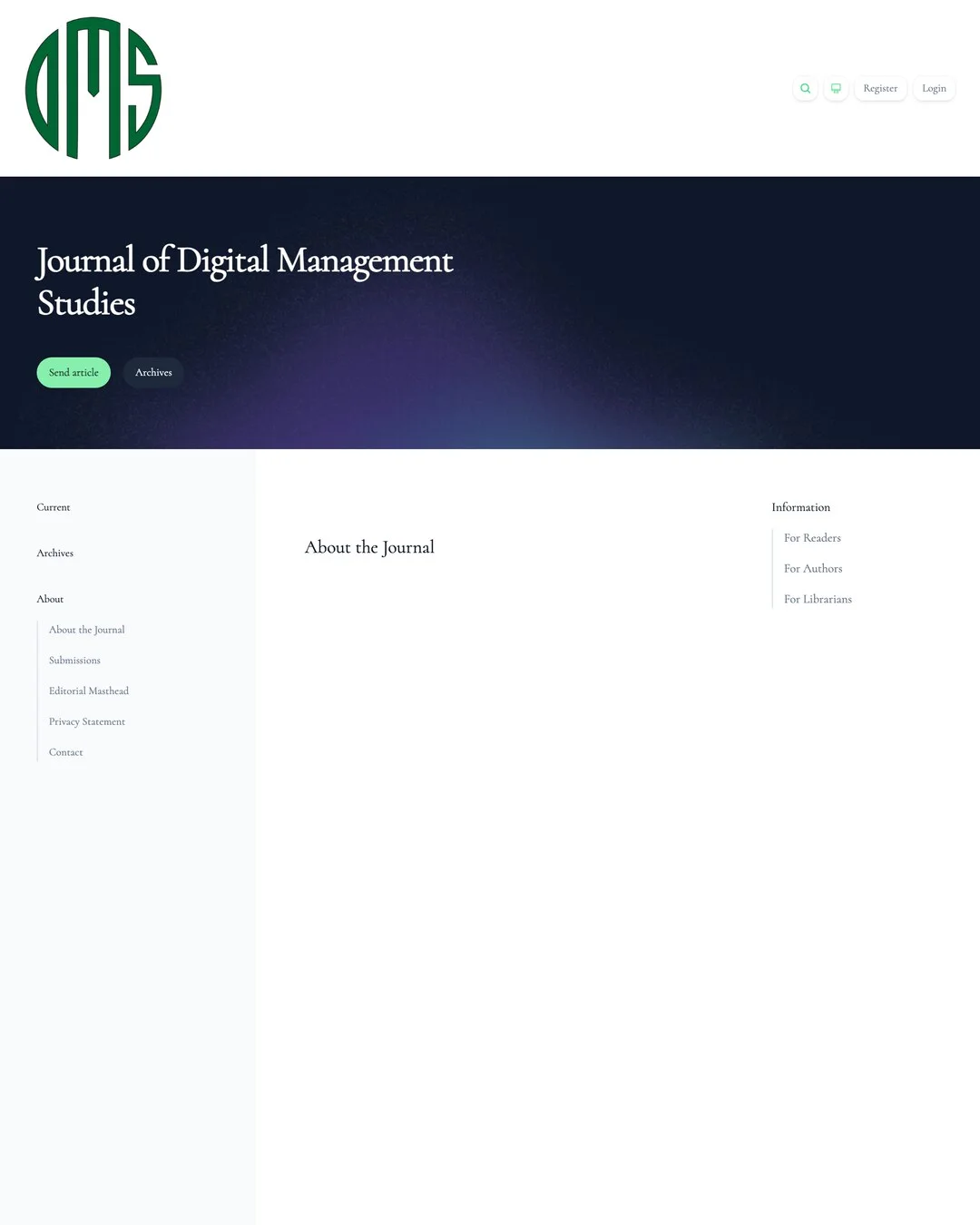 DMS Journal website