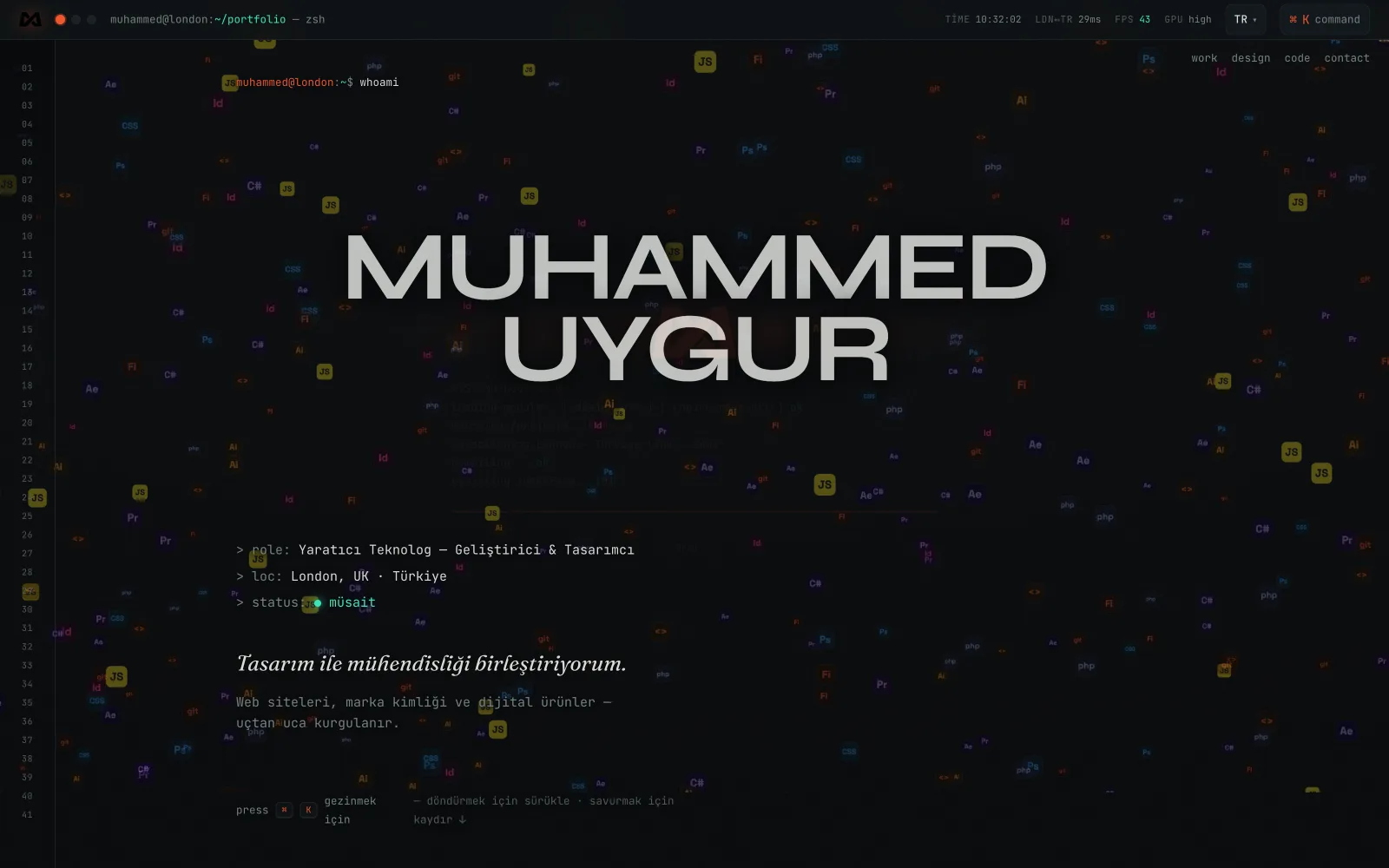 uygur.dev developer portfolio